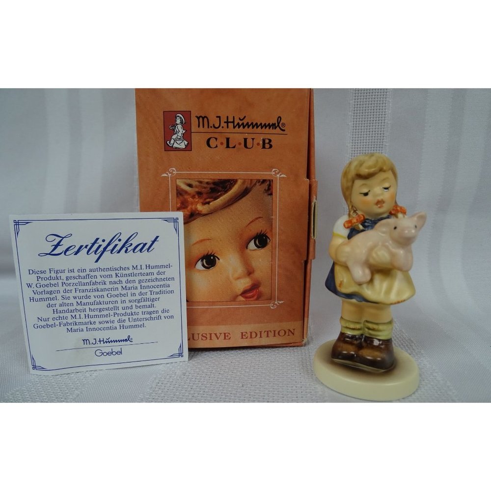 Hummel HUM #2052 PIGTAILS boxed w/Certificate 3 3/8” TMK 7 CLUB MEMBER 1999/00